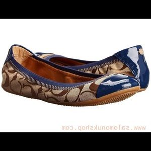 Coach Wanda Billie Patent Leather Jacquard Flat